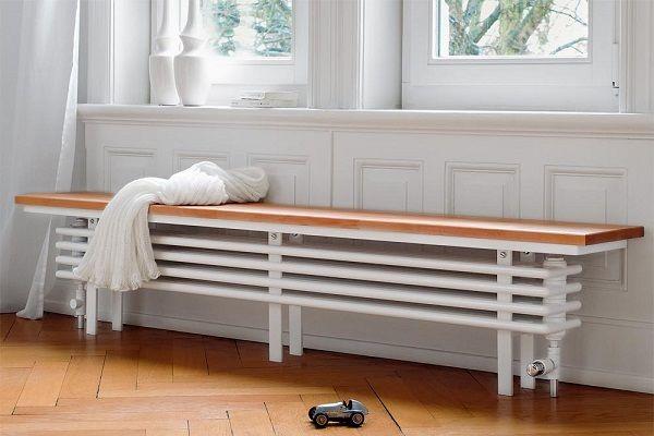 Радиатор скамейка 6-ти колончатый Zehnder Radiator Bench B6180/8/3570/RAL 9016