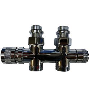Двухтрубный узел нижнего подключения Royal Thermo прямой, хром 1/2x3/4 E